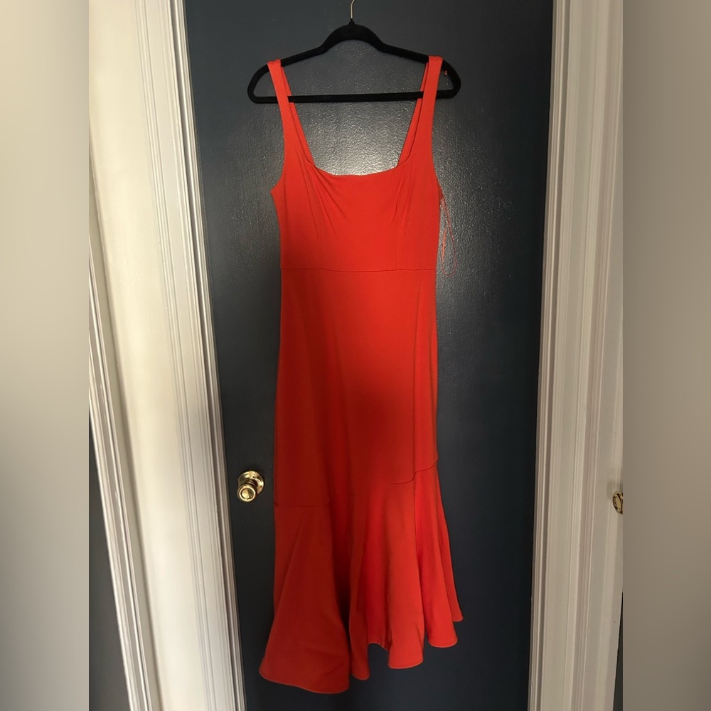 Anthropologie red/rouge scuba maxi dress size S
